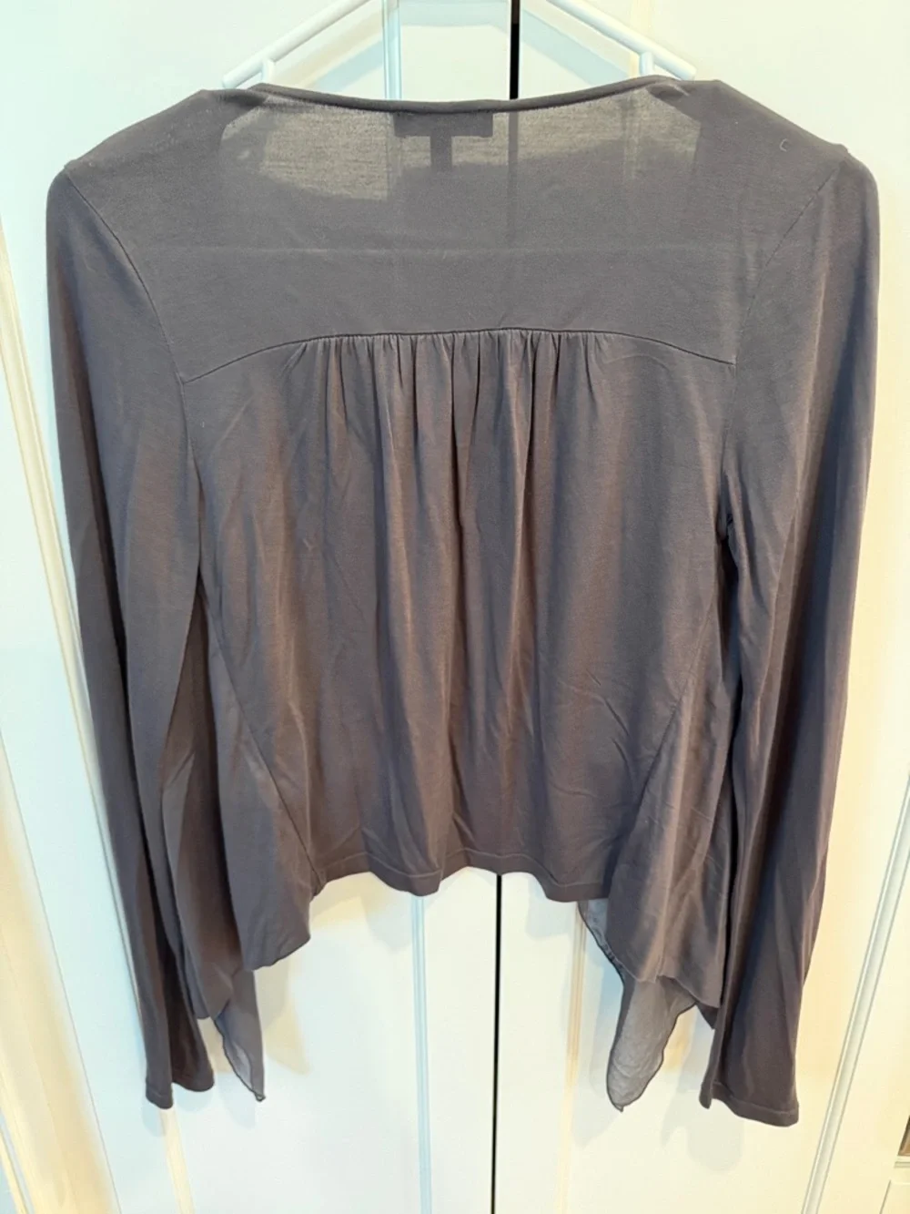Express Draped Open Cardigan in Gray - Picture 6 of 6